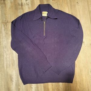 Vtg Sz XLL Bonds Big Tall Shop Jacket Navy Blue 100% Wintuk Orlon Acrylic